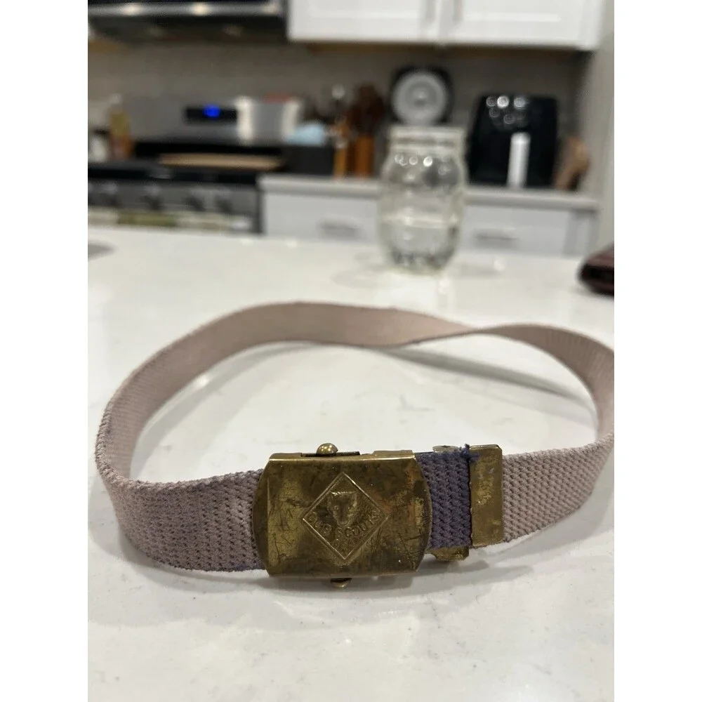 Vintage Cub Scouts Web Belt with Solid Brass 